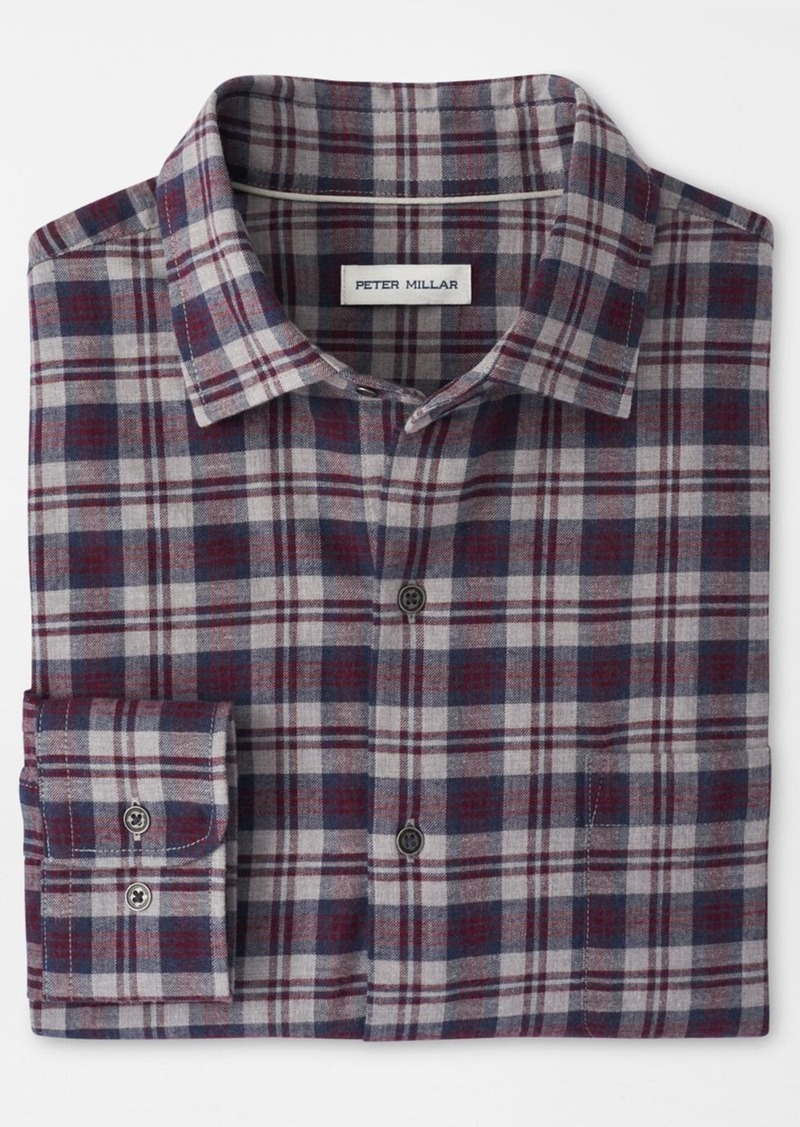 Peter Millar Maywood Cotton Sport Shirt In Gale Gry