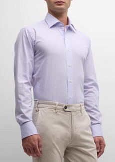 Peter Millar Men's Francis Cotton Micro-Check Sport Shirt