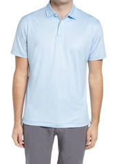 Peter Millar Leaf Print Short Sleeve Performance Polo in Fjord at Nordstrom