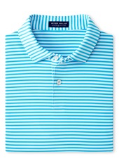 Peter Millar Music Stripe Short Sleeve Performance Polo in White/blue at Nordstrom