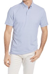 Peter Millar Trolley Stripe Short Sleeve Performance Polo in Navy at Nordstrom