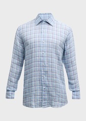 Peter Millar Men's Woodlawn Linen Check Sport Shirt