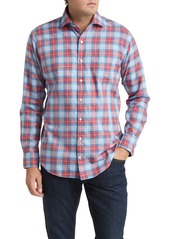 Peter Millar Alton Plaid Button-Up Shirt in Cottage Blue at Nordstrom Rack