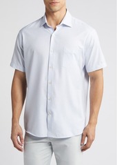 Peter Millar Bloques Print Performance Poplin Short Sleeve Button-Up Shirt