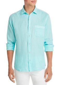 Peter Millar Coastal Garment Dyed Long Sleeve Button Front Shirt