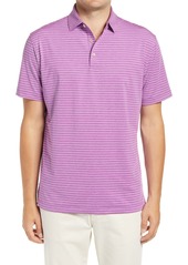 Peter Millar Crafty Pinstripe Performance Polo in Dragon Fruit at Nordstrom