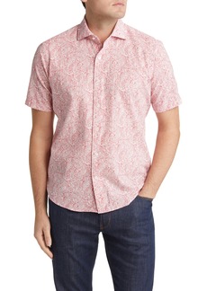 Peter Millar Crown Crafted Bayhops Cotton Sport Shirt in Red Pear at Nordstrom Rack