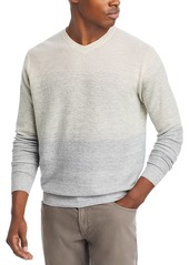 Peter Millar Crown Crafted Camden High V Neck Striped Sweater