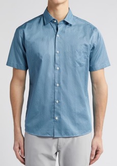 Peter Millar Crown Lite Ranger Abstract Print Short Sleeve Button-Up Shirt