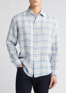 Peter Millar Emil Plaid Linen Button-Up Shirt
