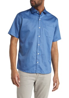 Peter Millar Henry Short Sleeve Button-Up Shirt in Twilight Blue at Nordstrom Rack