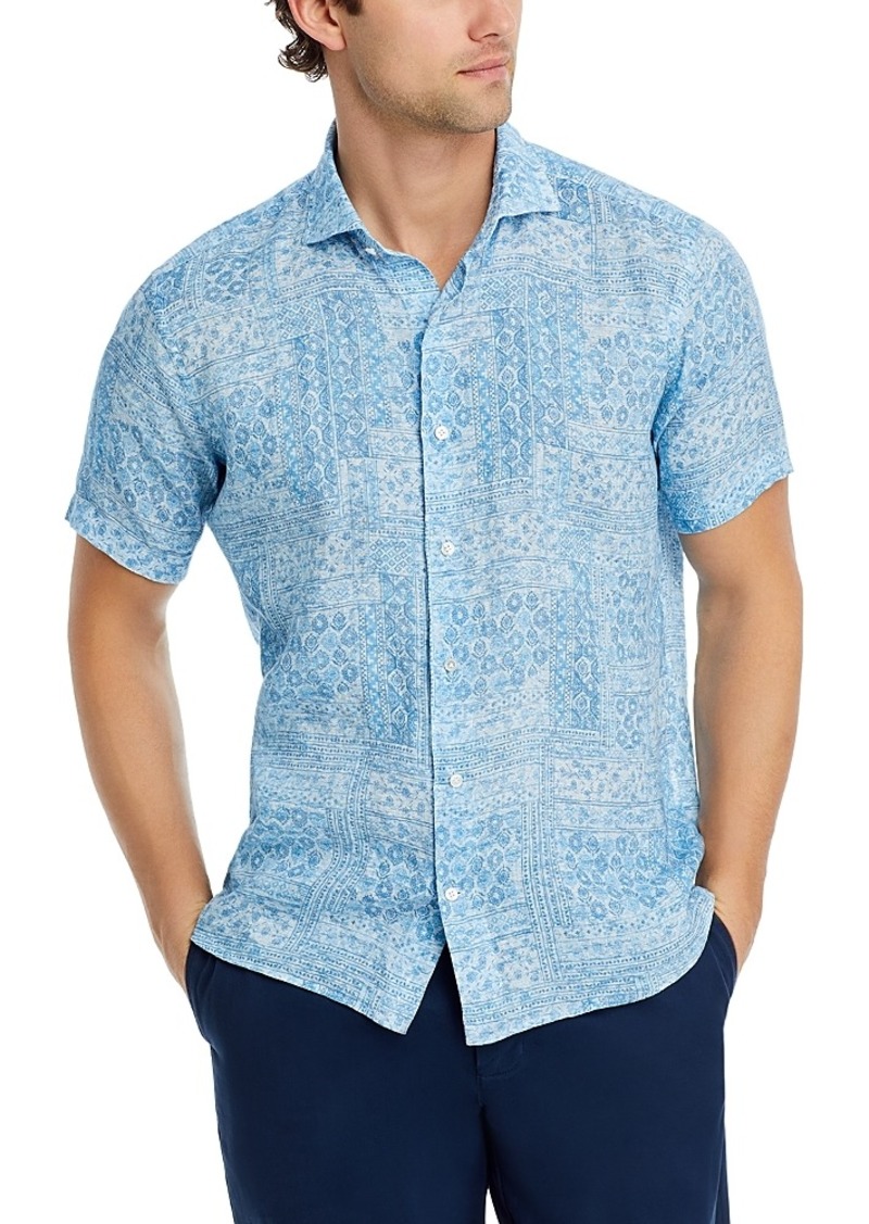 Peter Millar Crown Crafted Lian Linen Short Sleeve Sport Shirt