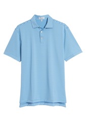 Peter Millar Mills Classic Fit Stripe Performance Polo in Lake Blue/Tropical Blue at Nordstrom