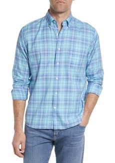 Peter Millar Owsley Summer Soft Cotton Button-Up Shirt in Island Blue at Nordstrom