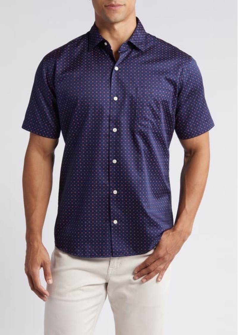 Peter Millar Palmico Neat Short Sleeve Cotton Button-Up Shirt
