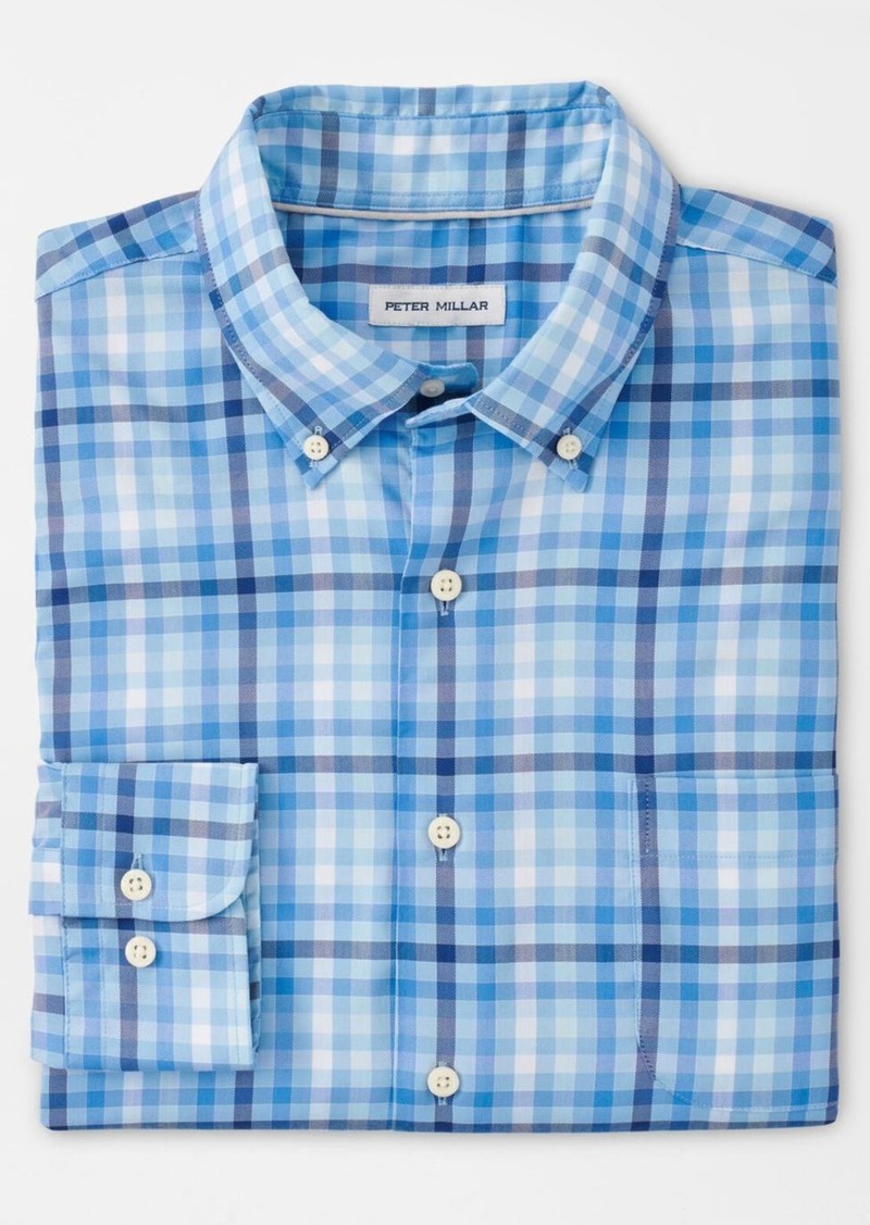 Peter Millar Walker Cotton Stretch Sport Shirt In Cottage Blue