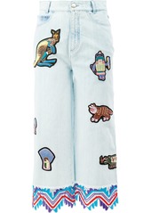 Peter Pilotto embroidered patch cropped jeans