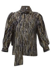 Peter Pilotto Metallic fil-coupé silk-blend blouse