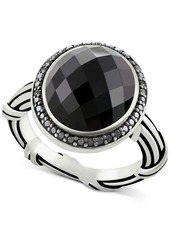 Peter Thomas Roth Onyx (8-2/3 ct. t.w.) & Black Spinel Ring in Sterling Silver - Black