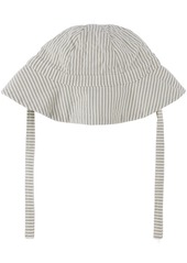 Petit Bateau Baby Gray & White Striped Bucket Hat