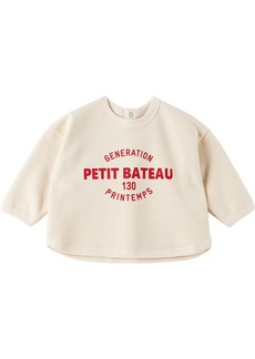 Petit Bateau Baby Off-White Printed Sweatshirt