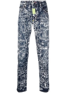 Philipp Plein all-over graphic-print jeans
