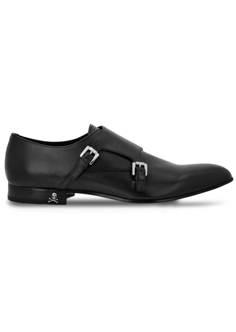 Philipp Plein almond-toe leather derby shoes