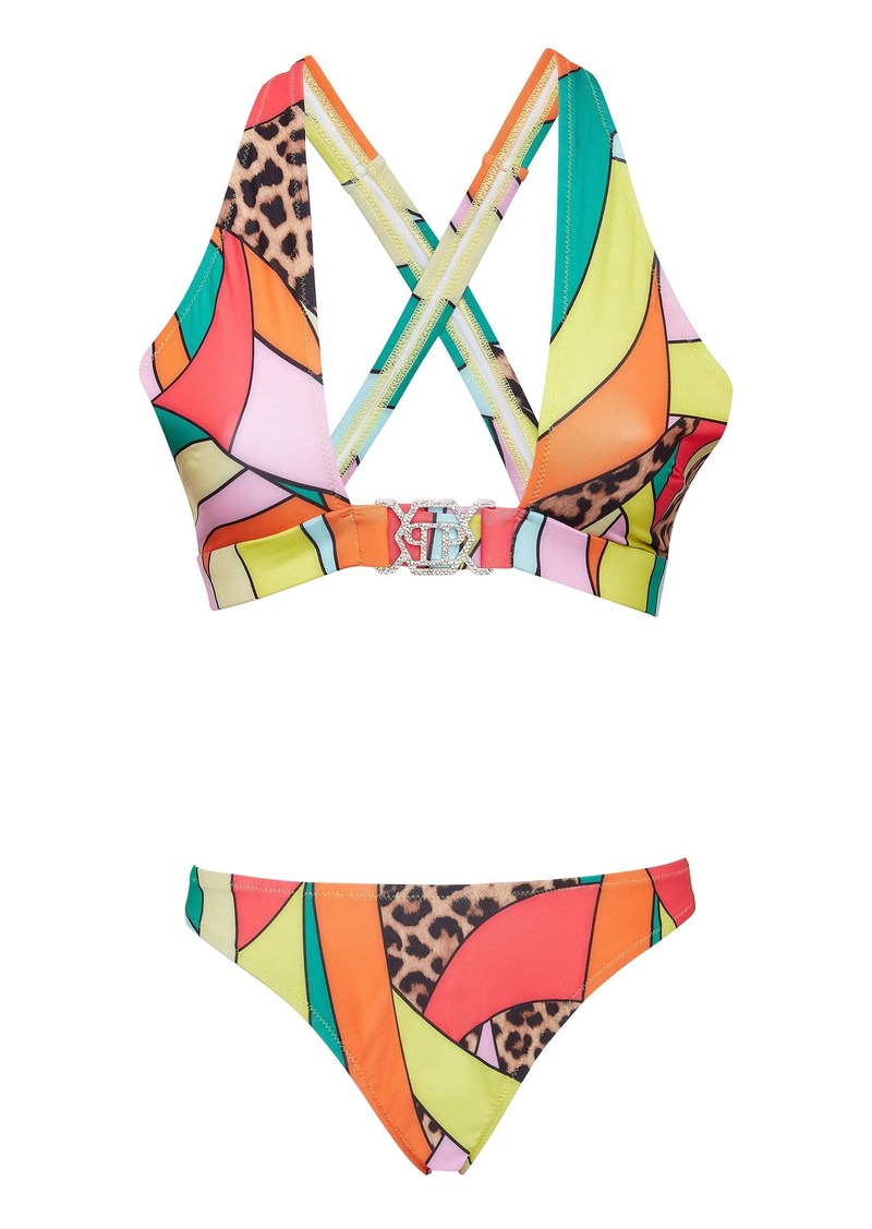 Philipp Plein Bikini Rainbow Patchwork