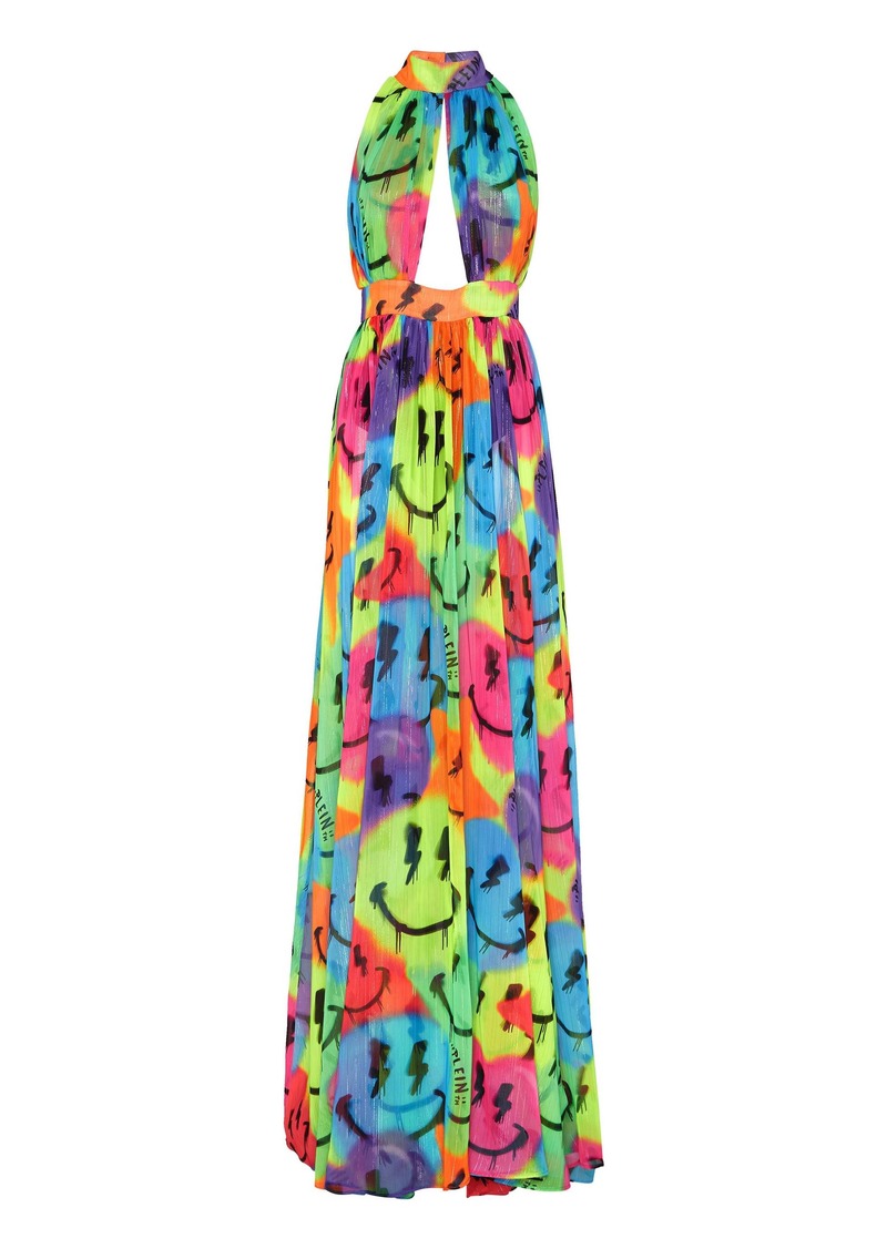 Philipp Plein Chiffon Long Dress Smile