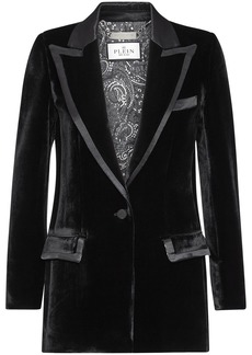 Philipp Plein contrasting-trim velvet blazer