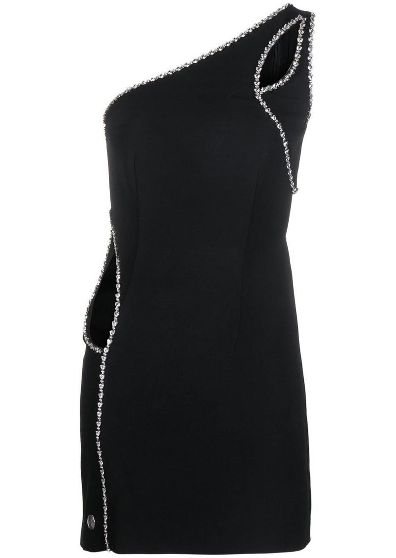 Philipp Plein crystal embellished asymmetrical mini dress