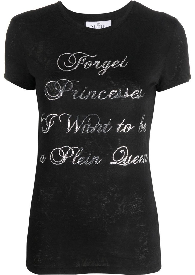 Philipp Plein crystal-embellished cotton T-shirt