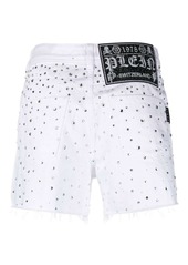 Philipp Plein crystal-embellished denim shorts