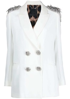 Philipp Plein crystal-embellished double-breasted blazer