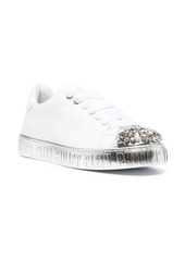 Philipp Plein crystal-embellished lace-up leather sneakers