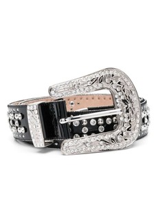 Philipp Plein crystal-embellished leather belt