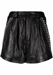 Philipp Plein crystal-embellished leather shorts