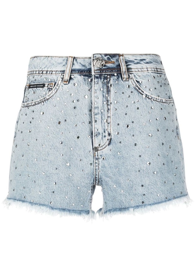 Philipp Plein crystal embellished mini shorts