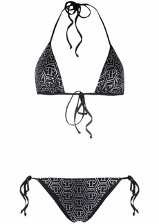 Philipp Plein crystal-embellished monogram bikini
