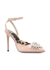 Philipp Plein crystal-embellished patent leather pumps