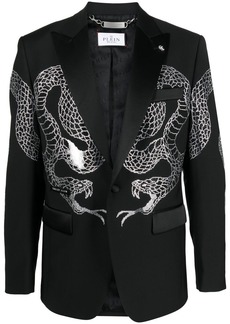 Philipp Plein crystal-embellished single-breasted blazer