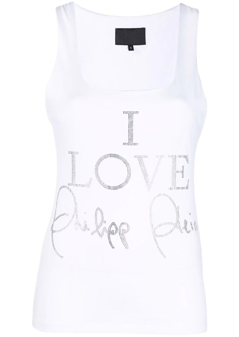 Philipp Plein crystal-embellished tank top