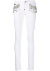 Philipp Plein crystal-fringe slim-fit jeans