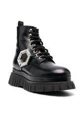 Philipp Plein crystal hexagon detail ankle boots