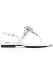 Philipp Plein crystal skull flat sandals