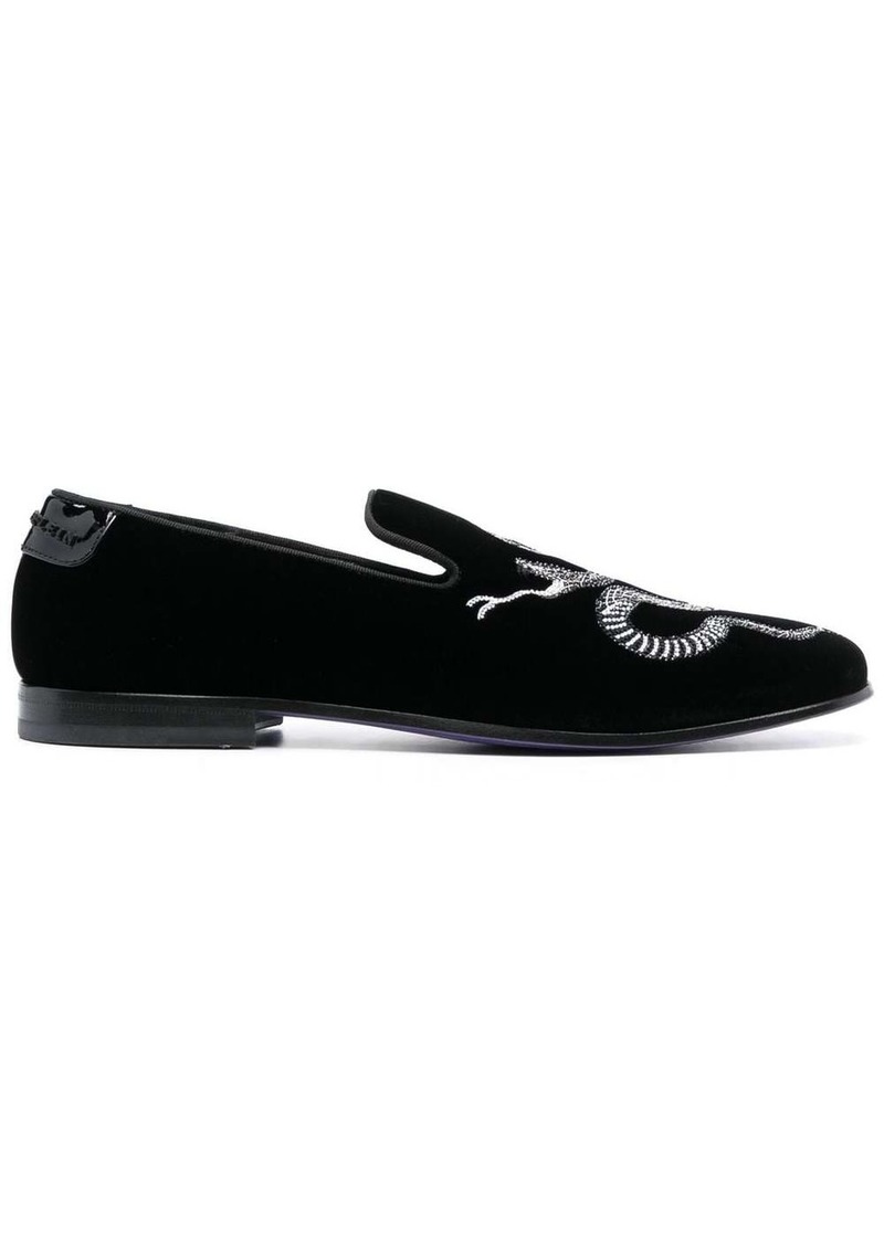 Philipp Plein crystal snake loafers