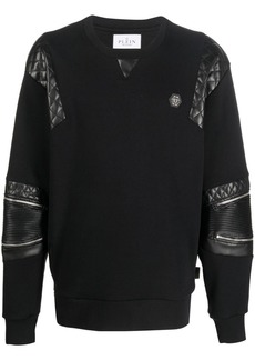 Philipp Plein diamond-quilt panelled sweatshirt