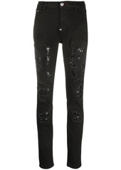 Philipp Plein distressed-effect embellished jeans