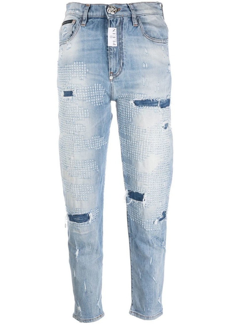 Philipp Plein Distressed Mom jeans