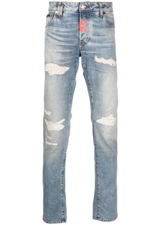 Philipp Plein distressed straight-leg jeans